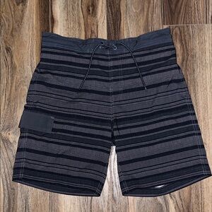 George Black and Gray Striped Men's Shorts